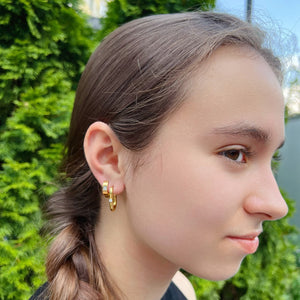 Touch of Gold : Large Angular Earrings