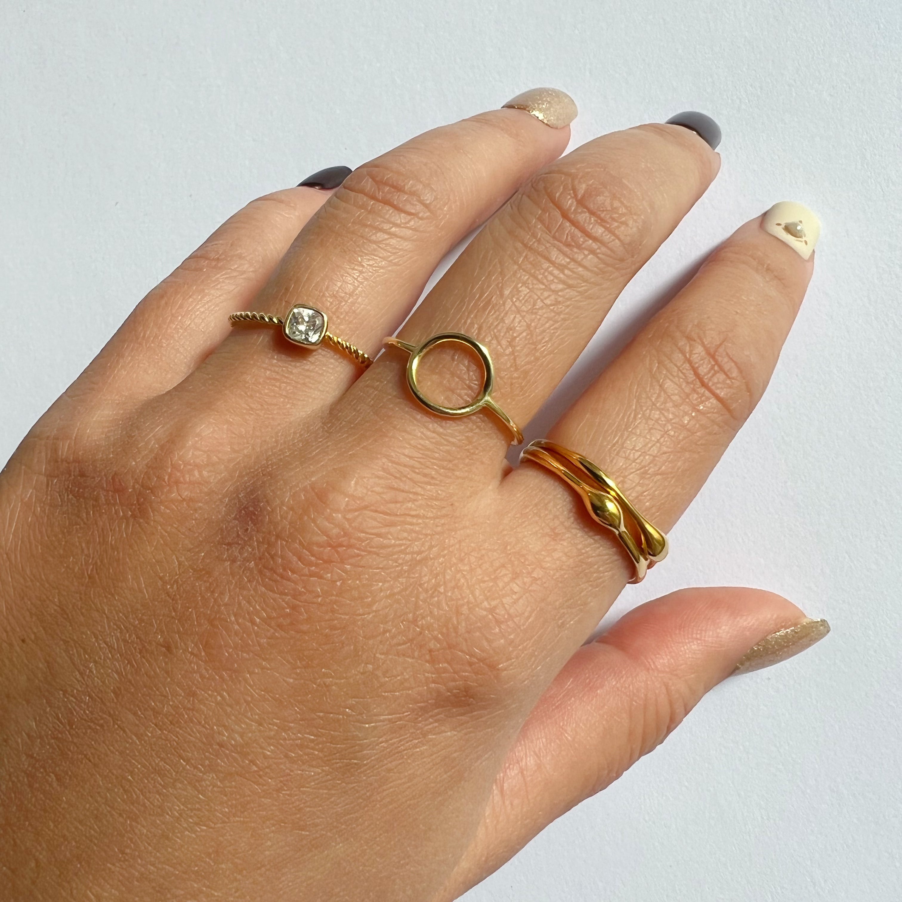 Touch of Gold : Geometric Circle Ring